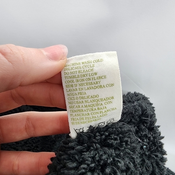 GreenTea Black Fleece Mock Neck Zip Up Jacket - Picture 5 of 5